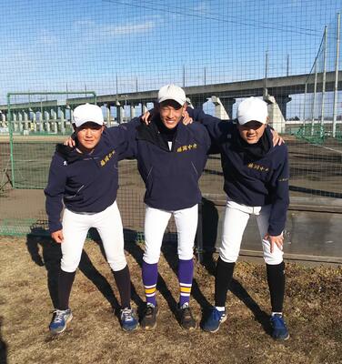 左から　田口大斗(副主将)　澤入湊(主将)　萩原颯太(副主将)